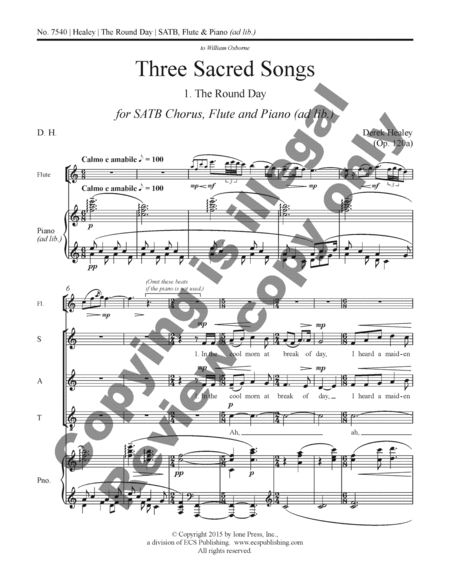 Three Sacred Songs: 1. The Round Day image number null