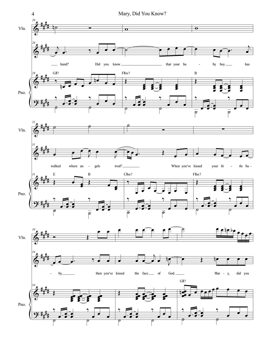 Mary, Did You Know? Mary, Did You Know? Piano, Vocal scores gallery preview page 4