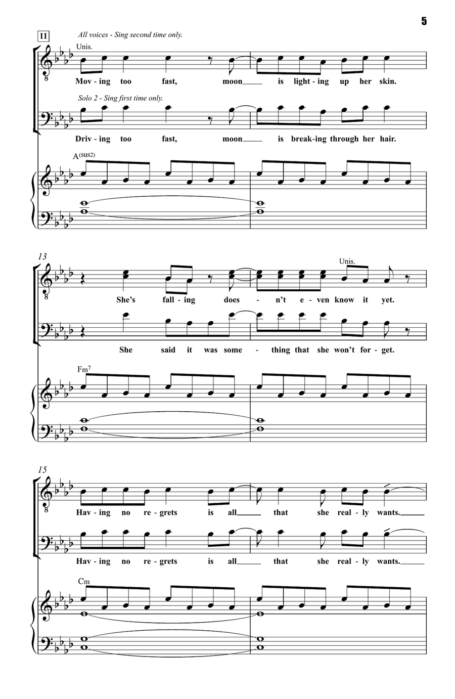 Night Changes 3-Part scores gallery preview page 5