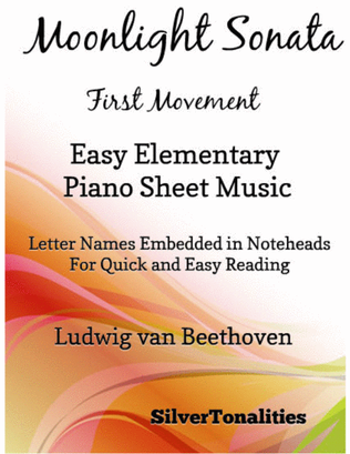 Moonlight Sonata First Movement Easy Elementary Piano Sheet Music