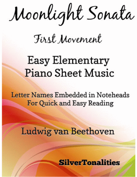 Moonlight Sonata First Movement Easy Elementary Piano Sheet Music