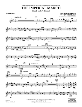 Book cover for The Imperial March (Darth Vader's Theme) - Bb Trumpet 1