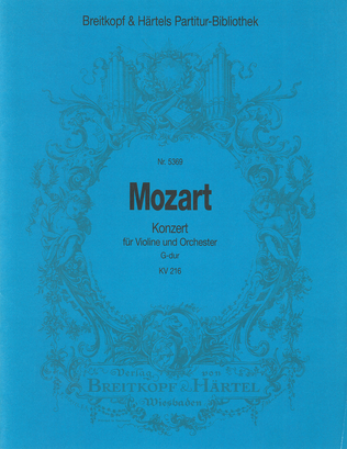 Book cover for Violin Concerto [No. 3] in G major K. 216