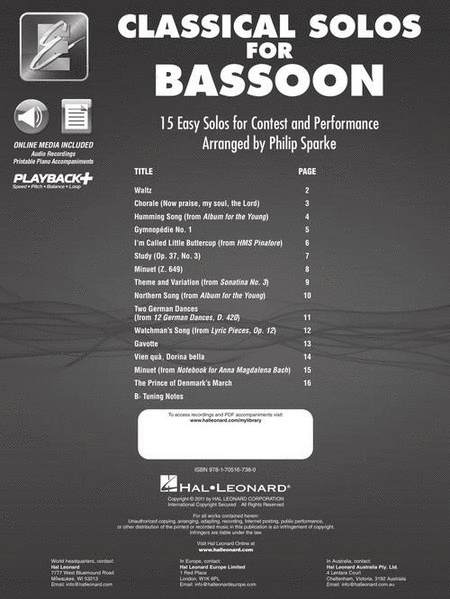 Classical Solos for Bassoon