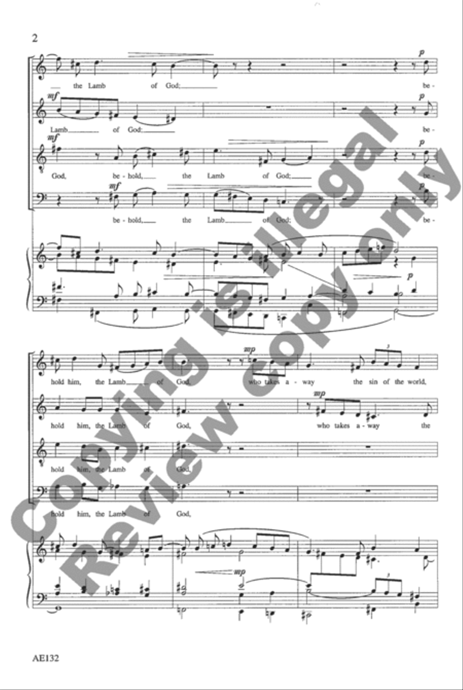 Behold, the Lamb of God 4-Part scores gallery preview page 4