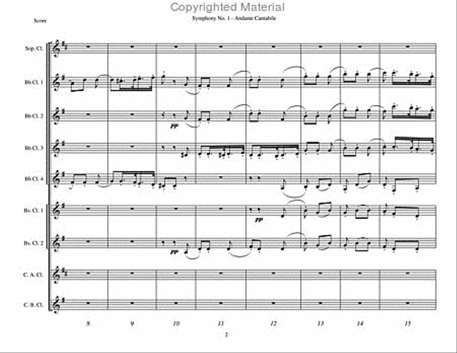 Symphony No. 1 Clarinet Choir scores gallery preview page 3