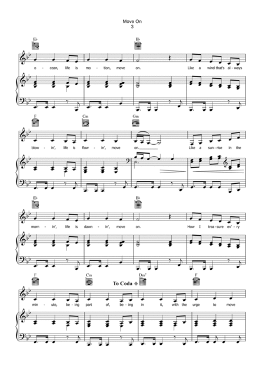 Move On Piano, Vocal, Guitar scores gallery preview page 3