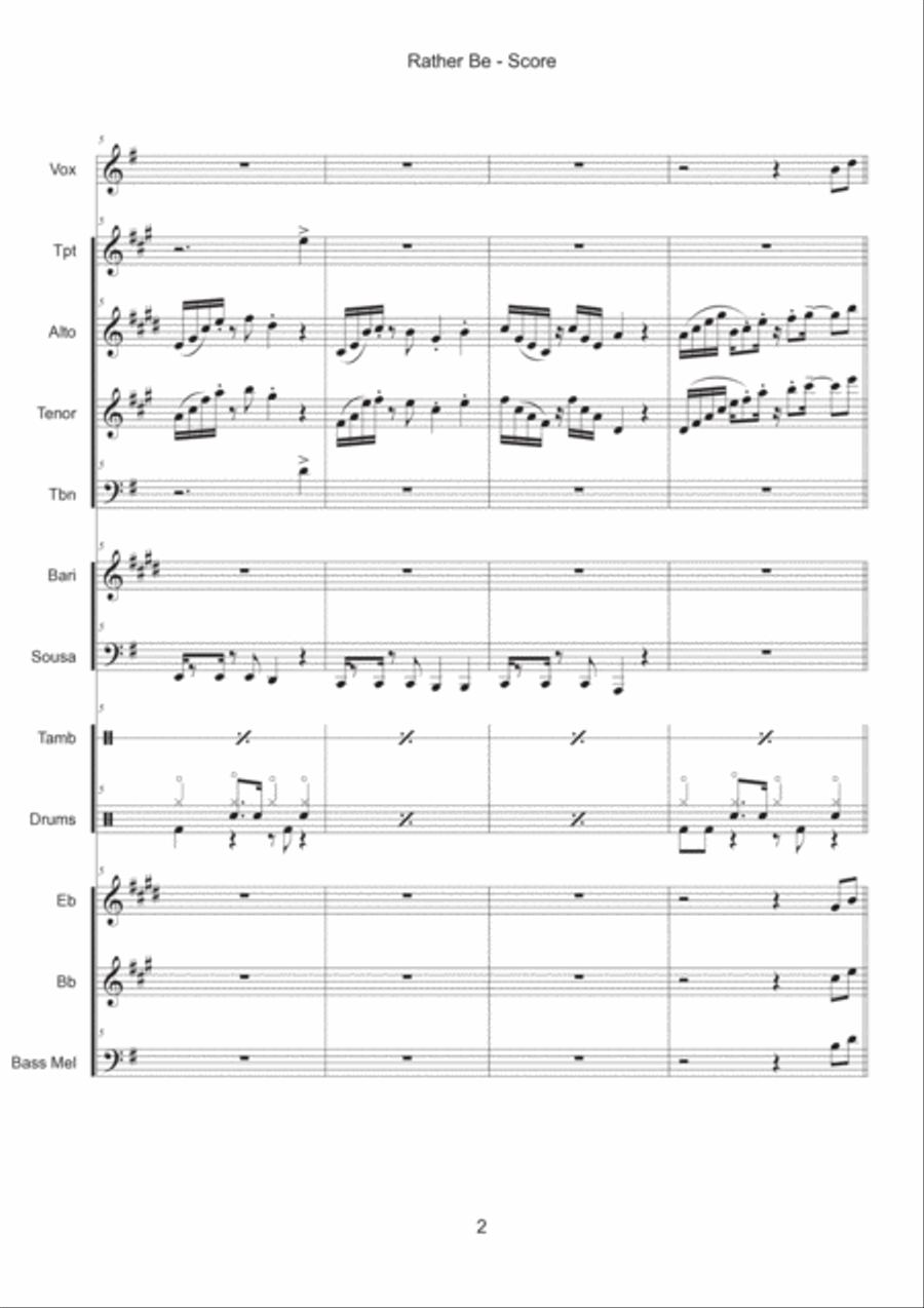 Rather Be Large Ensemble scores gallery preview page 2
