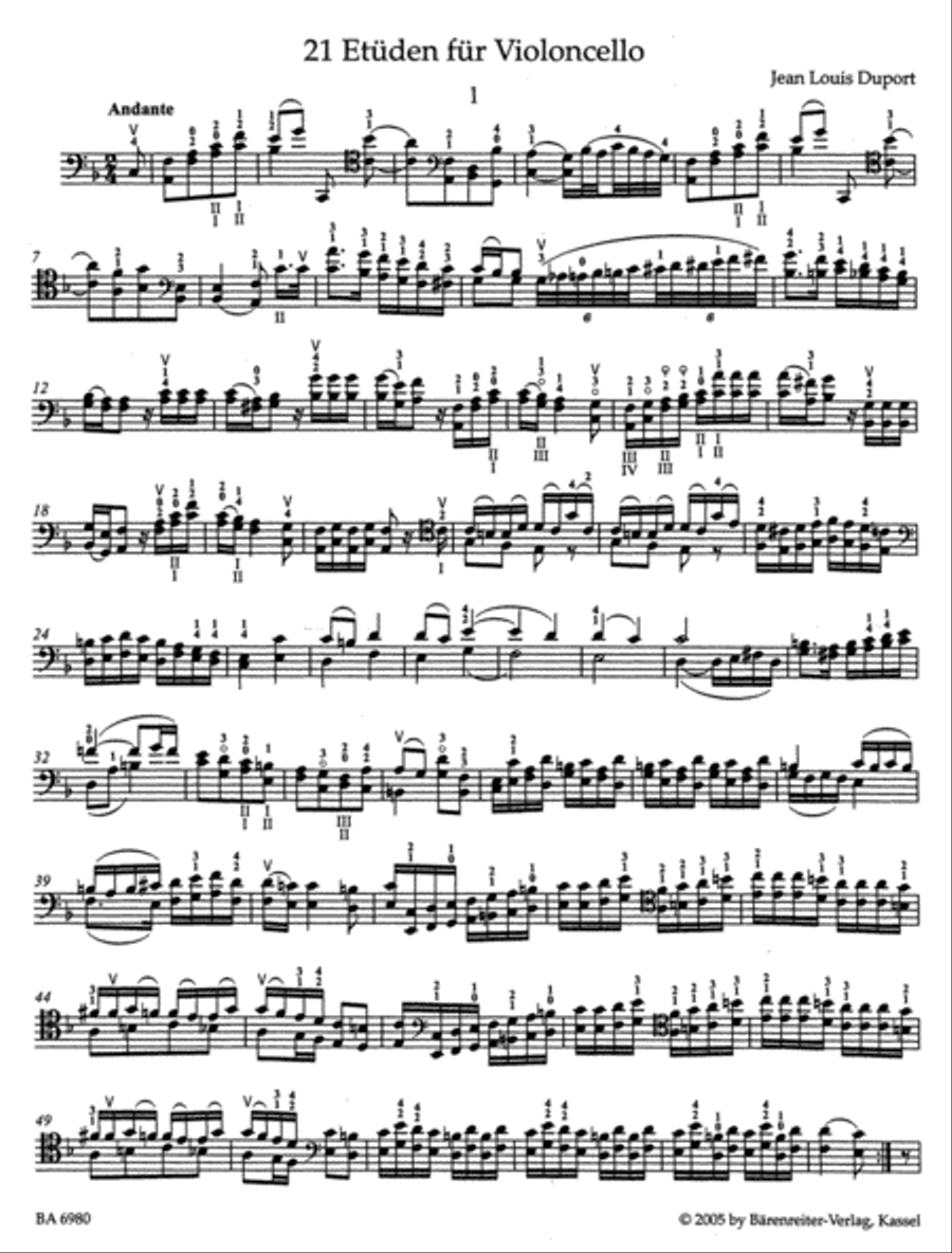 21 Etueden for Violoncello with accompaniment of a second Violoncello (ad lib) Cello Solo scores gallery preview page 2