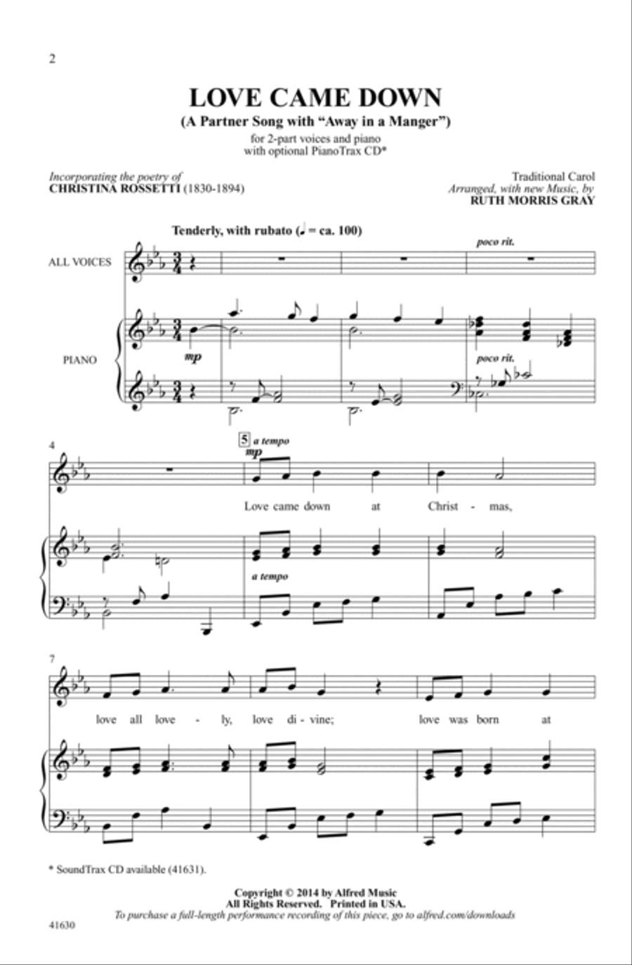 Love Came Down Choir scores gallery preview page 1