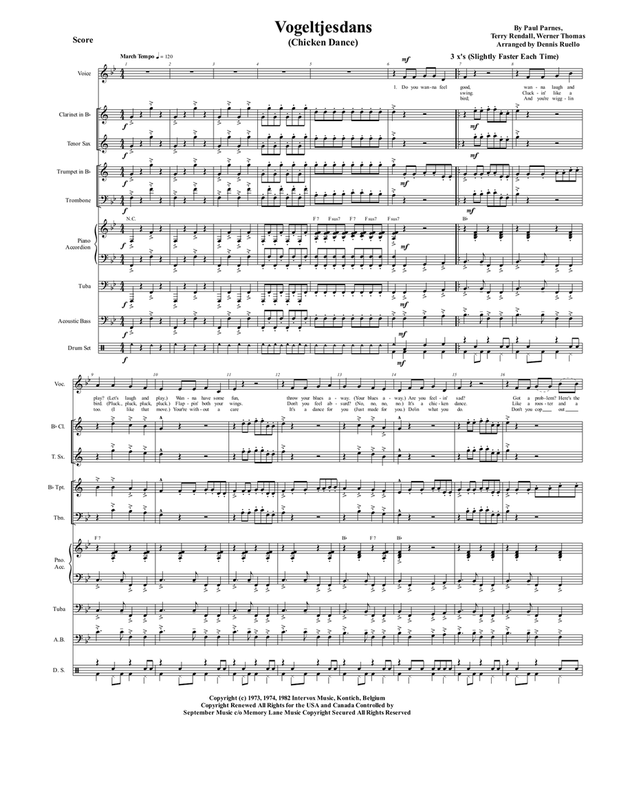 The Chicken Dance by Werner Thomas Tenor Saxophone Digital