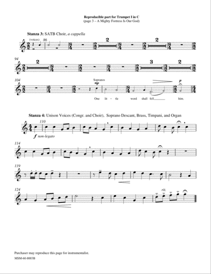 A Mighty Fortress Is Our God Choir scores gallery preview page 6