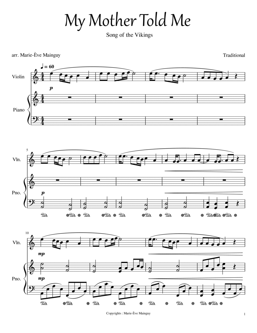 My Mother Told Me Flute scores gallery preview page 1