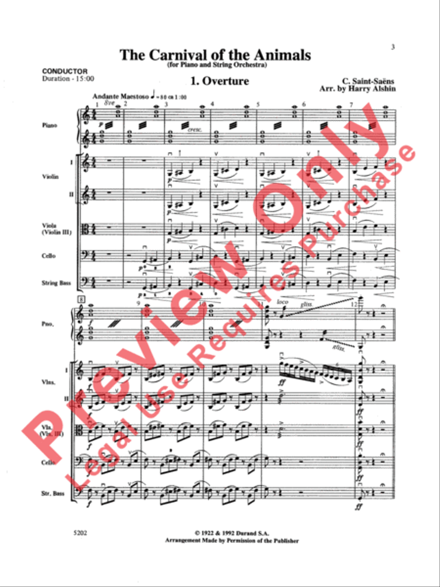 Carnival of the Animals Carnival of the Animals String Orchestra scores gallery preview page 4