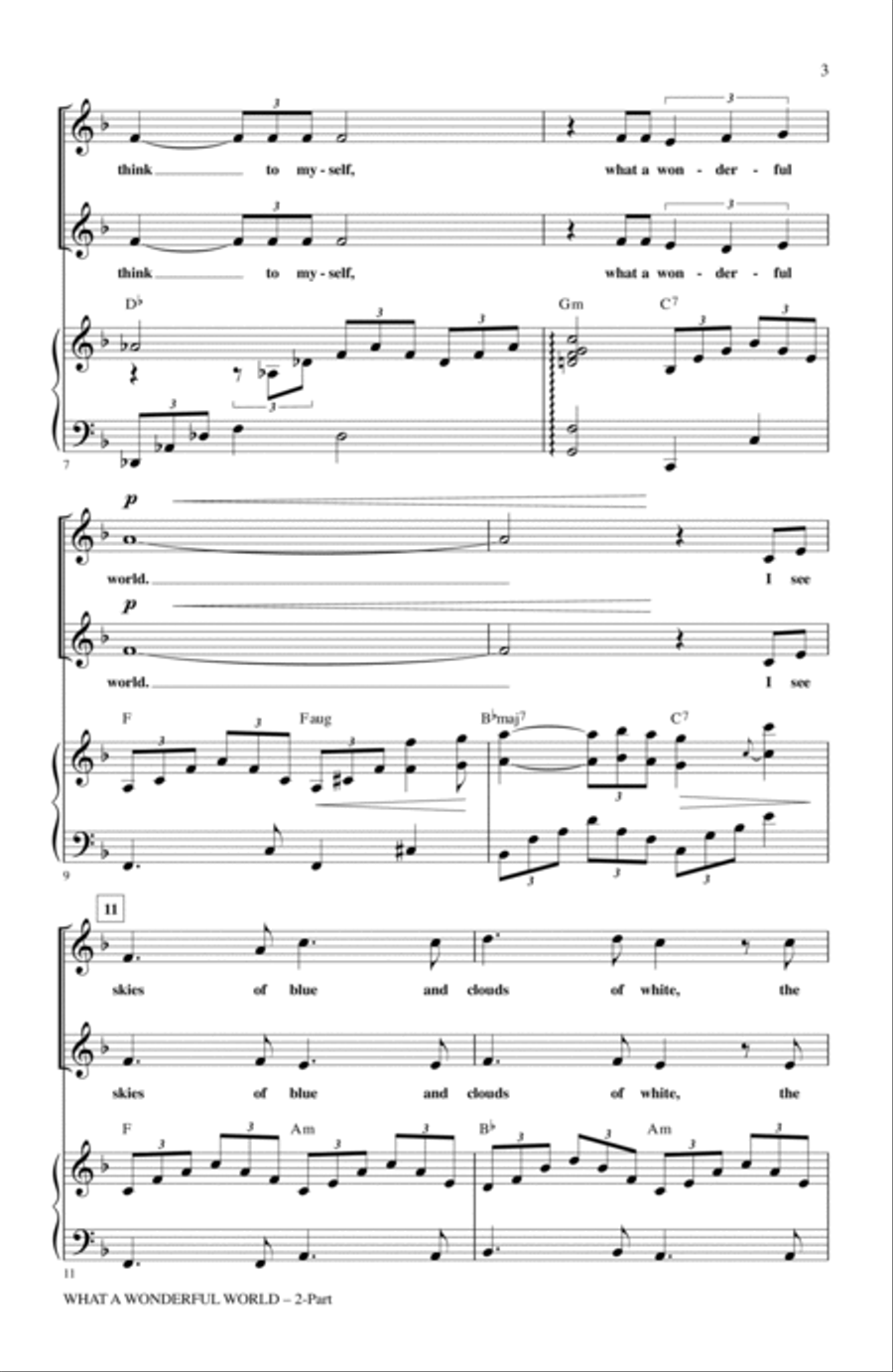 What A Wonderful World (arr. Mark Brymer) 2-Part scores gallery preview page 2