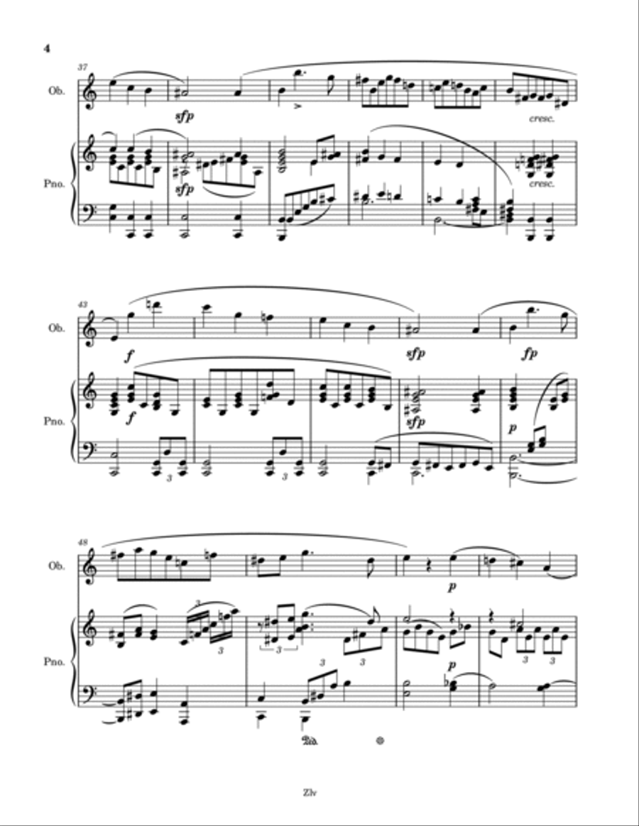 3 Romances, Op. 94 for Oboe and Piano - Robert Schumann Piano scores gallery preview page 4
