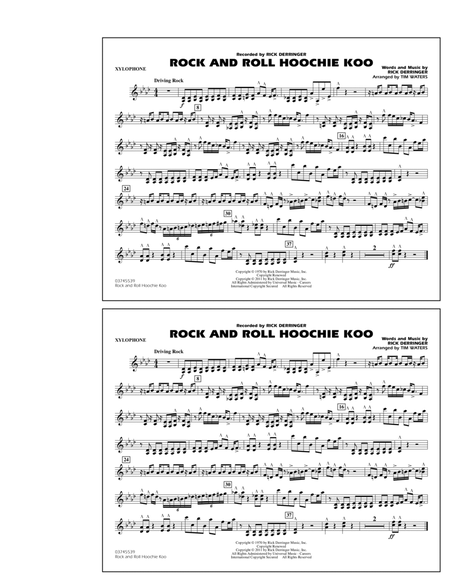 Rock And Roll Hoochie Koo - Xylophone by Tim Waters Marching Band - Digital Sheet Music