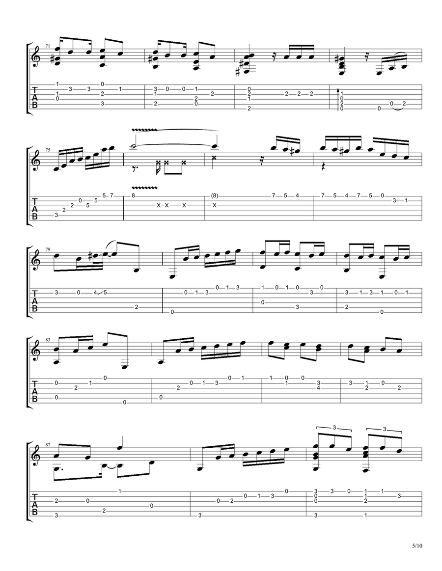 Taquito Militar Taquito Militar Guitar Tablature scores gallery preview page 5