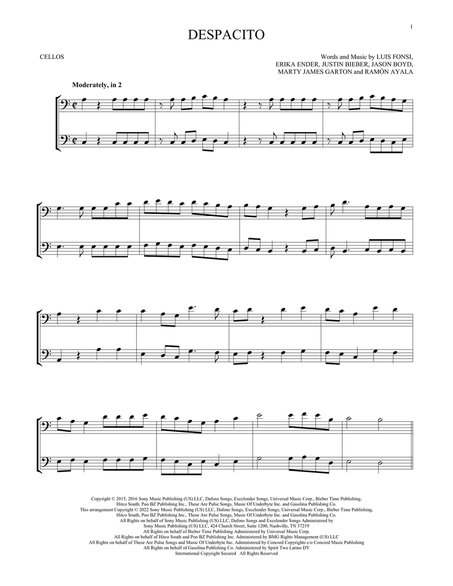Despacito (feat. Justin Bieber) String Duet scores gallery preview page 1