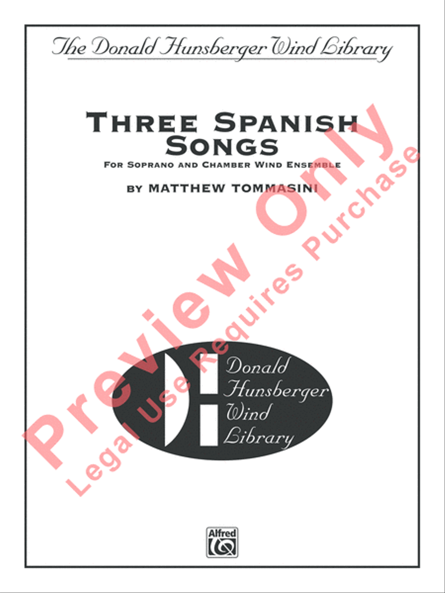 Three Spanish Songs (for Soprano and Wind Ensemble) Concert Band scores gallery preview page 2