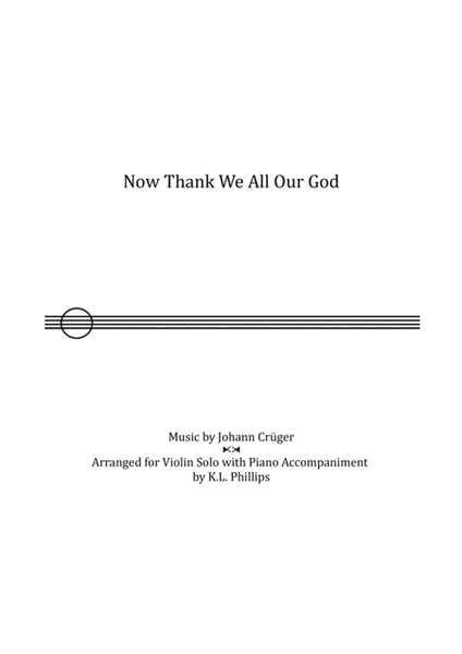 Now Thank We All Our God - Violin Solo with Piano Accompaniment image number null