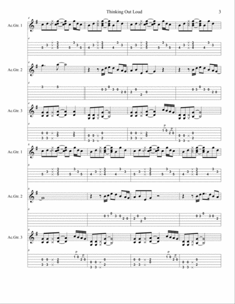 Thinking Out Loud Thinking Out Loud Electric Guitar scores gallery preview page 3