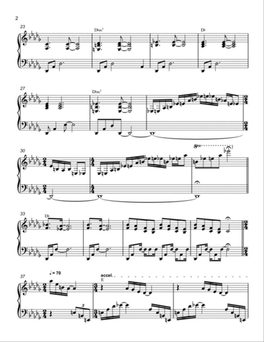 Agua Piano Solo scores gallery preview page 2