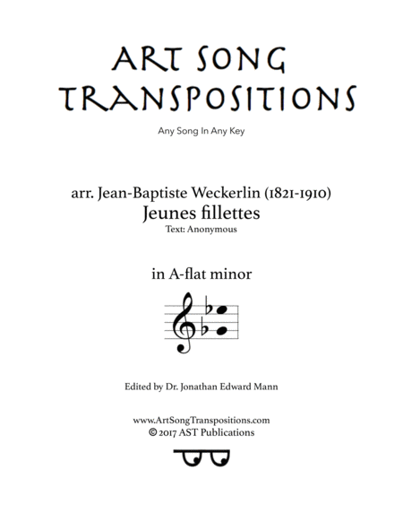 WECKERLIN: Jeunes fillettes (transposed to A-flat minor)