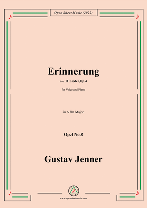 Book cover for Jenner-Erinnerung,in A flat Major,Op.4 No.8