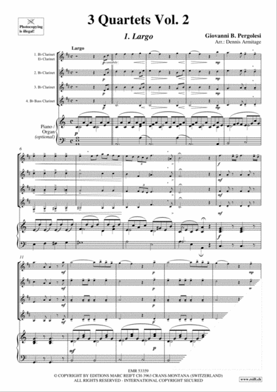 3 Quartets Volume 2 Clarinet Quartet scores gallery preview page 3