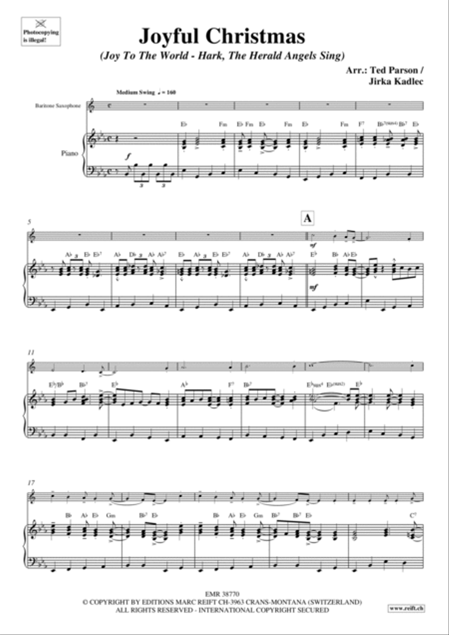 Joyful Christmas Baritone Saxophone scores gallery preview page 3