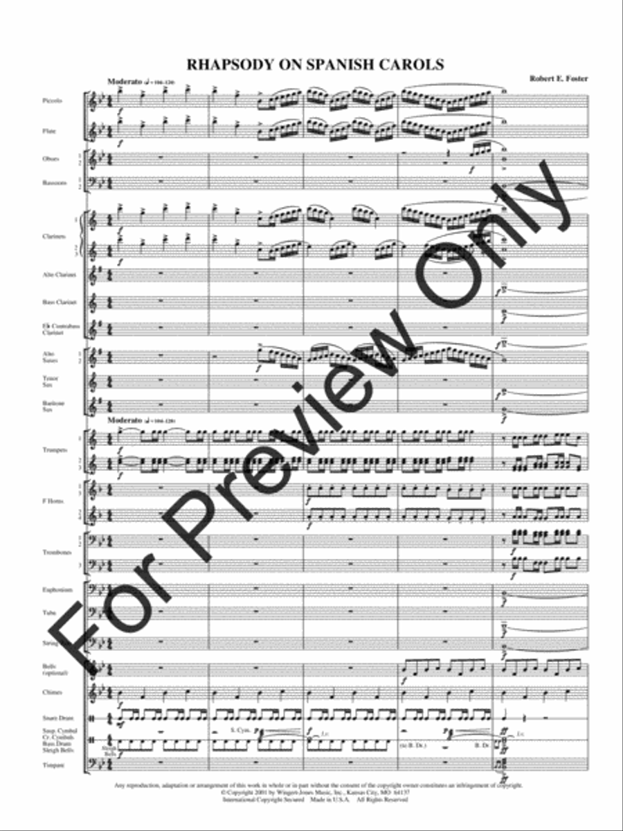 Rhapsody On Spanish Carols Concert Band scores gallery preview page 4