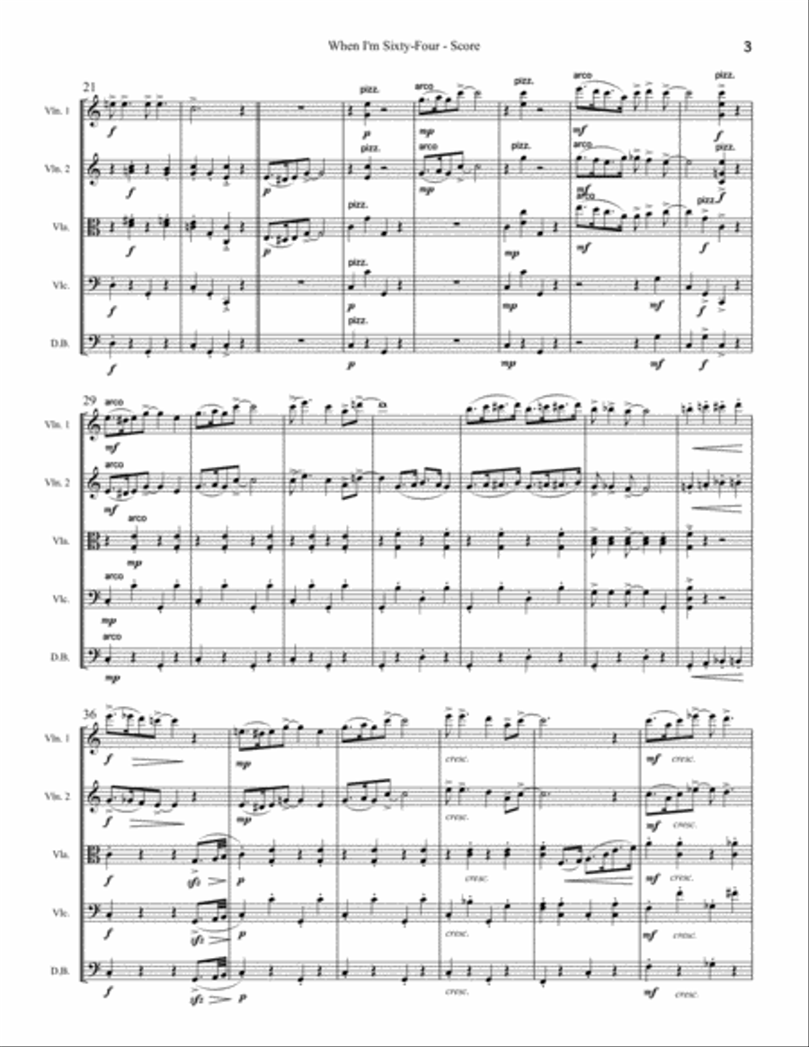 When I'm Sixty-Four When I'm Sixty-Four String Orchestra scores gallery preview page 3