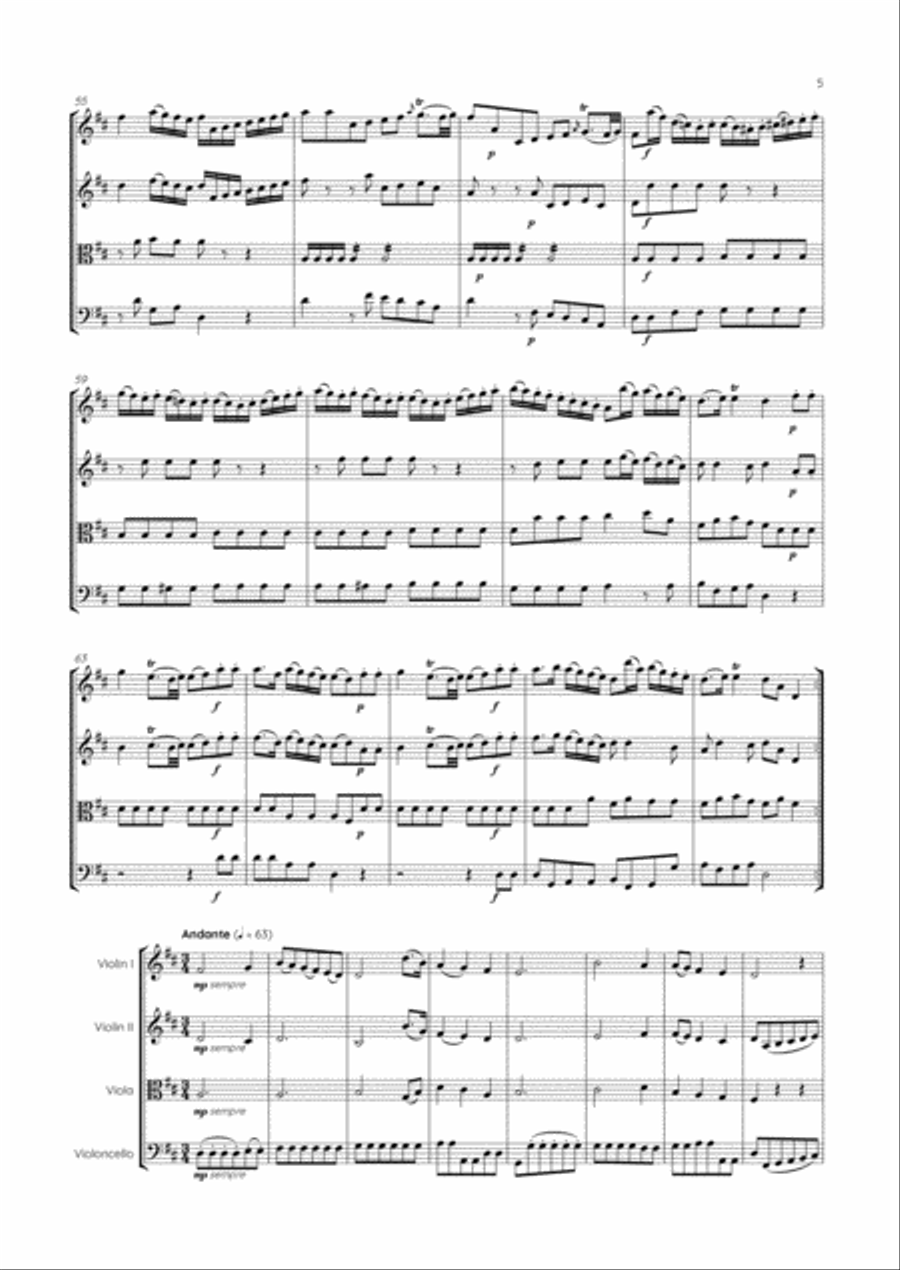 Abel - String Quartet in D major, Op.8 No.4 ; WK 64 String Quartet scores gallery preview page 5