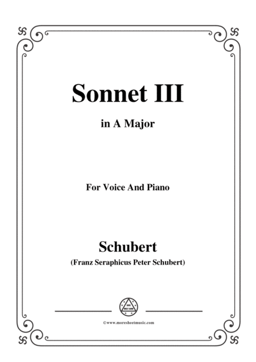 Schubert-Sonnet III,in A Major,for Voice&Piano image number null