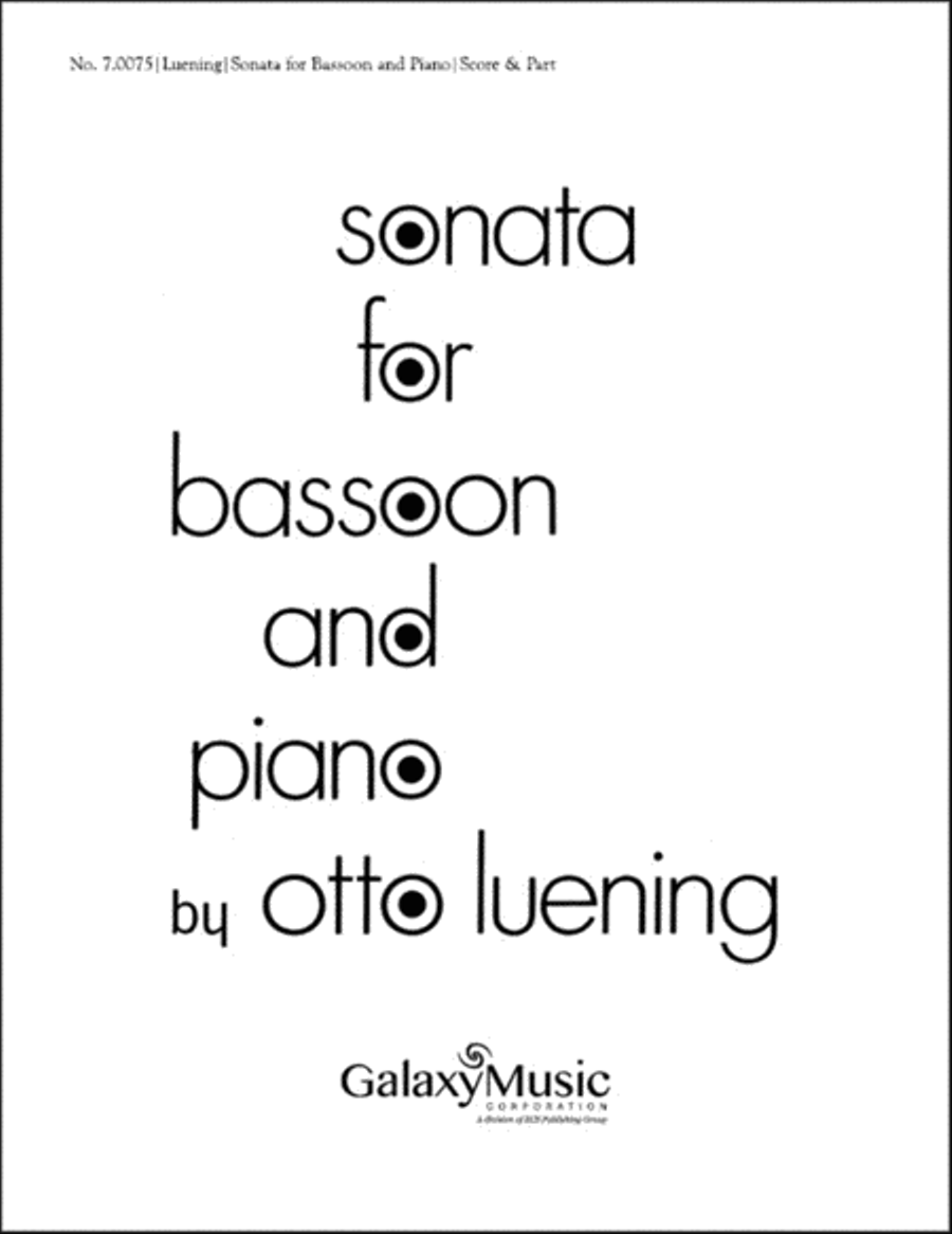Sonata for Bassoon and Piano Bassoon Solo scores gallery preview page 1