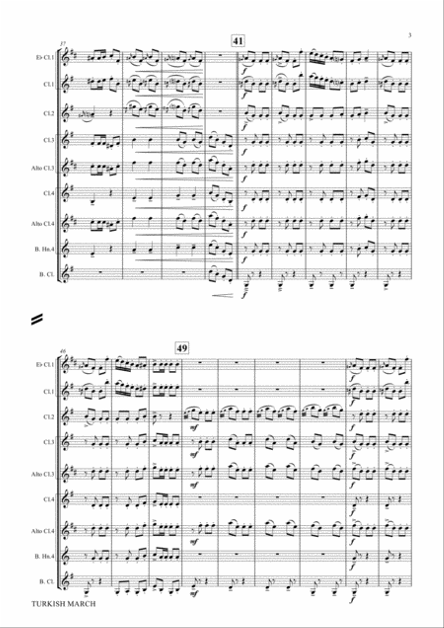 Turkish March & Laendler - Beethoven - Clarinet Quintet Clarinet Quintet scores gallery preview page 3