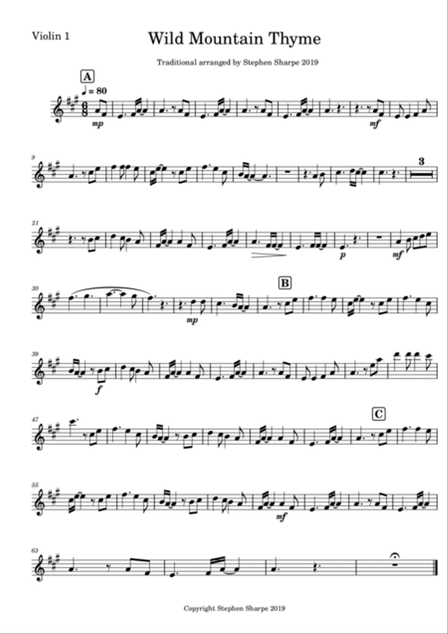 Wild Mountain Thyme Wild Mountain Thyme String Quartet scores gallery preview page 4