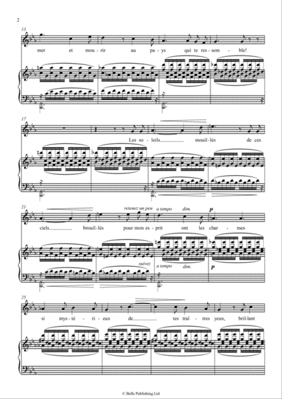 L'invitation au voyage (Original key. C minor) Voice Solo scores gallery preview page 2