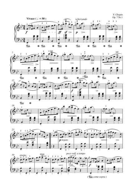 Chopin Op. 7 no. 1 Mazurka in B flat major 
