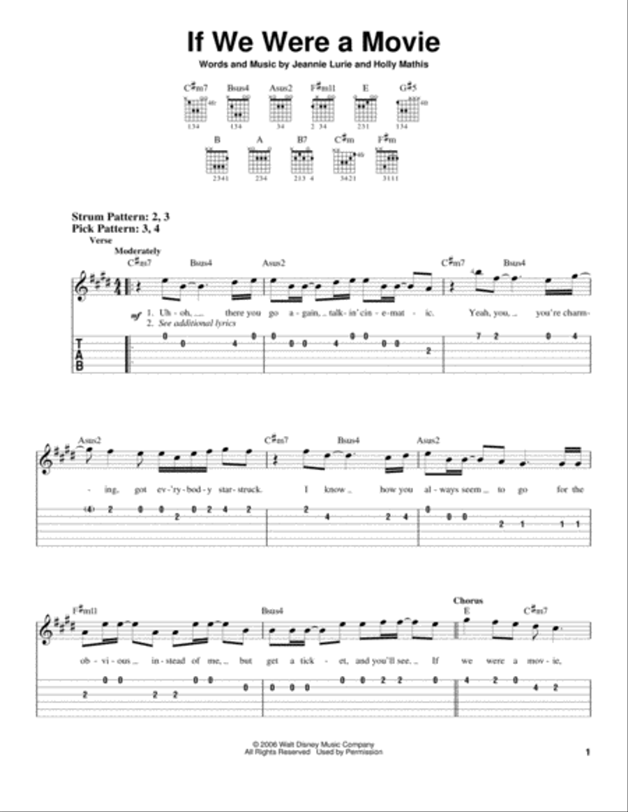 If We Were A Movie Acoustic Guitar scores gallery preview page 1