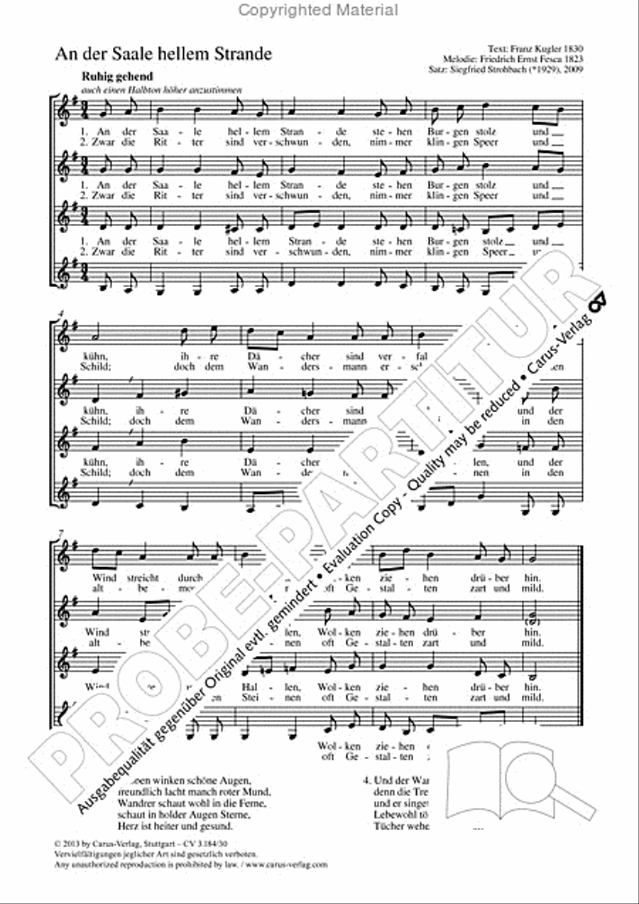 An der Saale hellem Strande SSAA scores gallery preview page 2