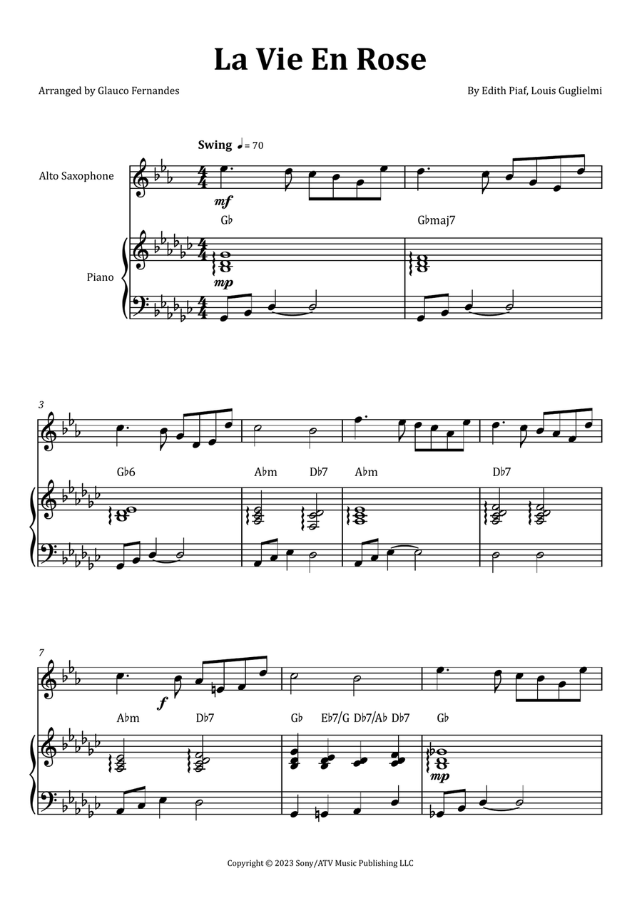 La Vie En Rose Chamber Music scores gallery preview page 1