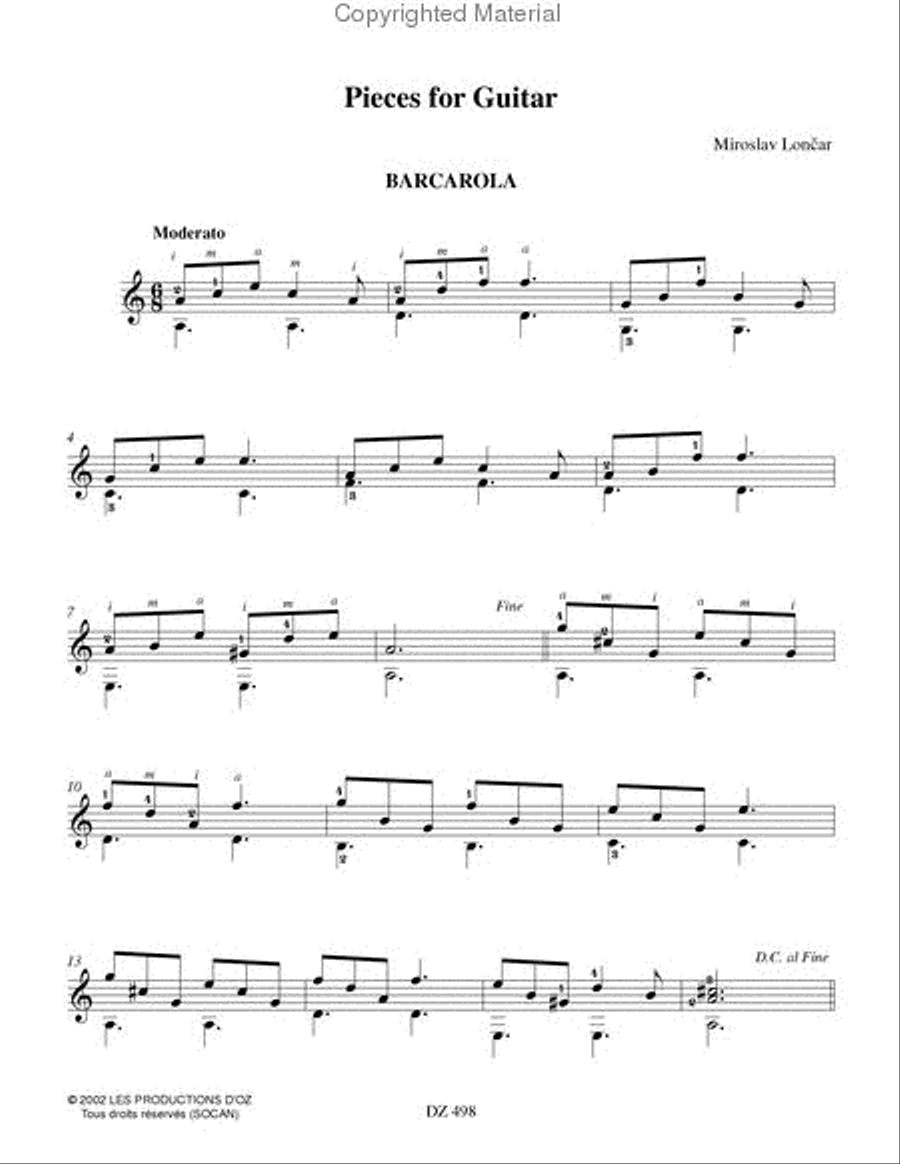 Pieces for Guitar Pieces for Guitar Classical Guitar scores gallery preview page 2