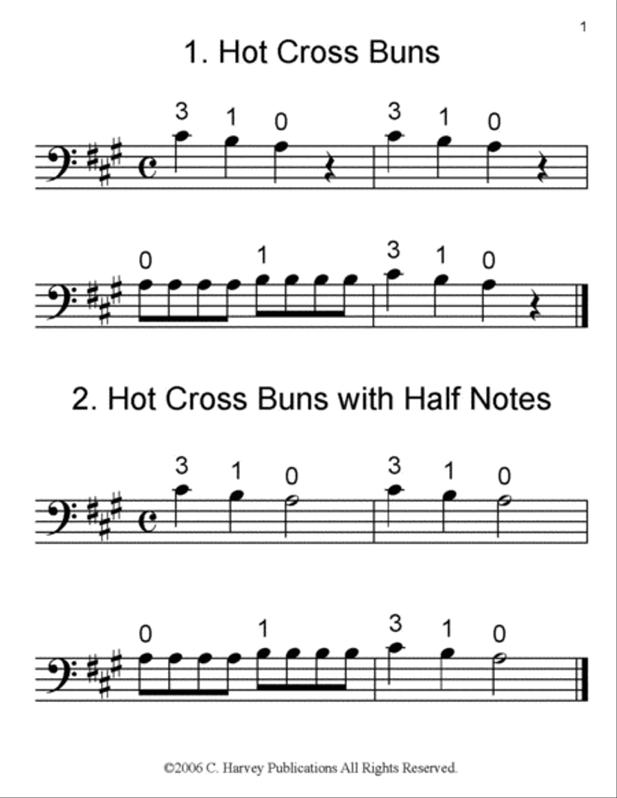 The Hot Cross Buns Book for Cello Cello scores gallery preview page 2