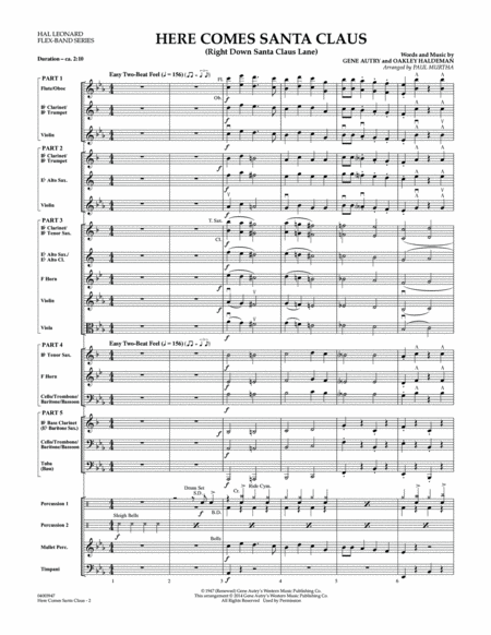 Here Comes Santa Claus (Right Down Santa Claus Lane) - Conductor Score (Full Score)