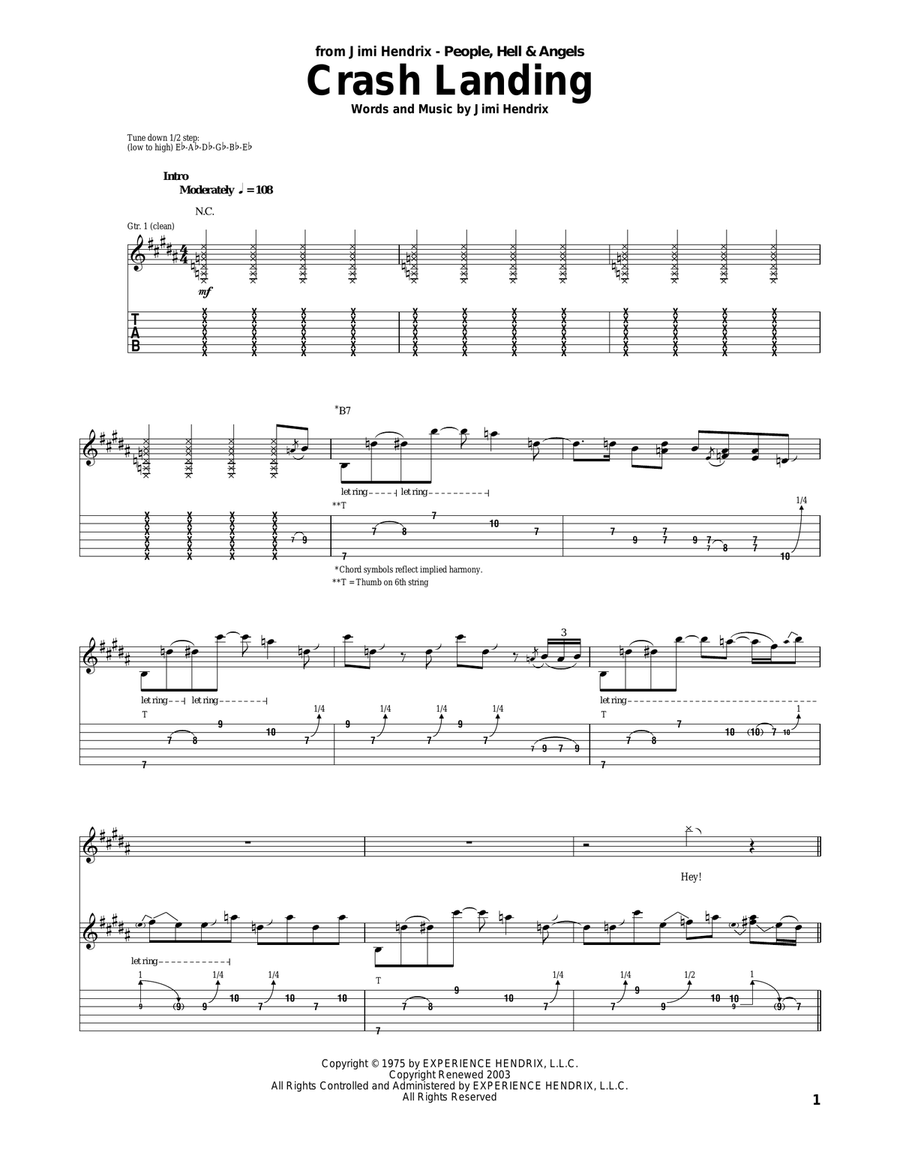 Crash Landing Acoustic Guitar scores gallery preview page 1