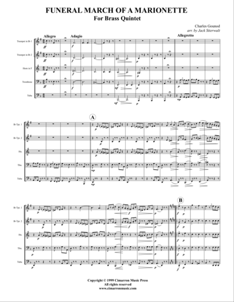 March of a Marionette Brass Quintet scores gallery preview page 1