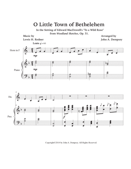 O Little Town of Bethlehem (Horn in F and Piano) image number null