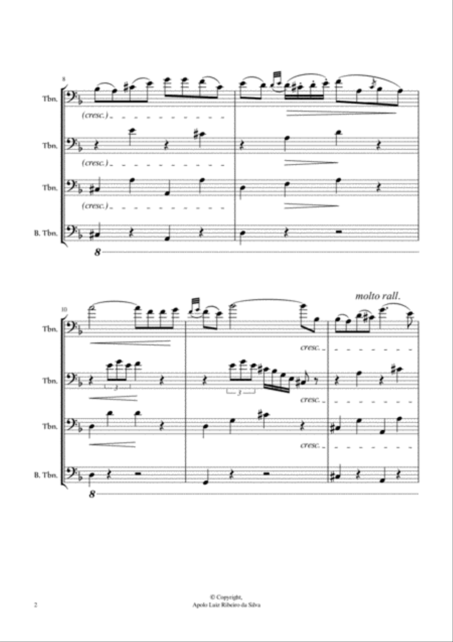 Czardas (for Trombone Quartet) Trombone Quartet scores gallery preview page 3